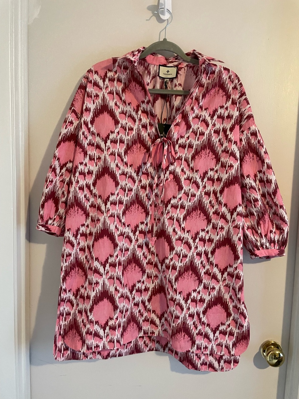 Tuckernuck Pink Textured Diamond Mini Dress/Shirt Coverup NWT XS
